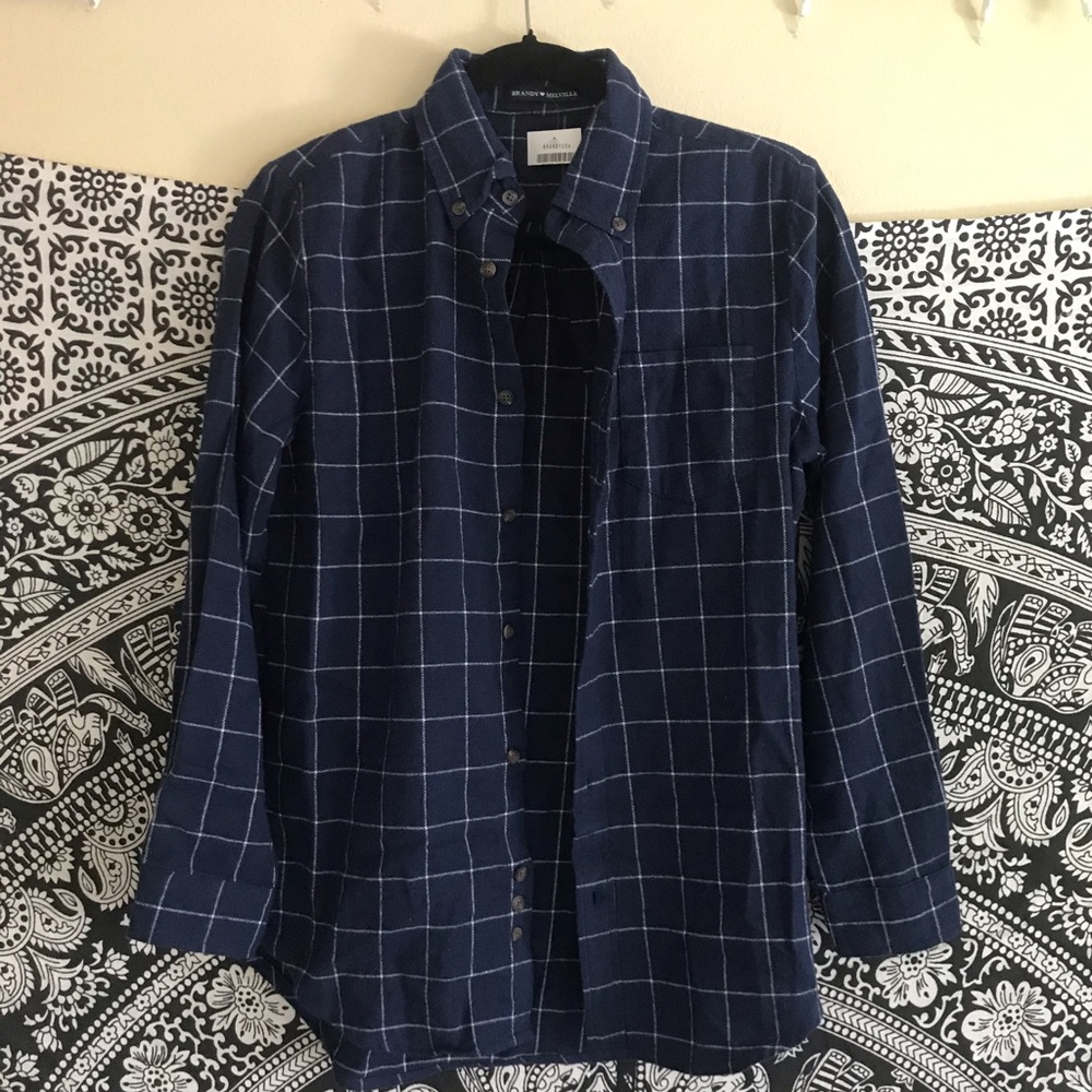 Brandy Melville navy long flannel